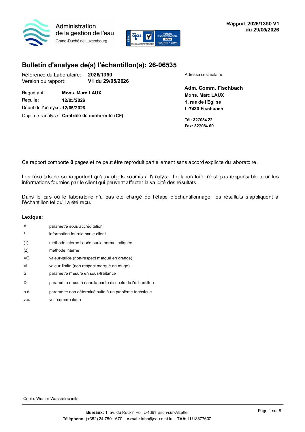 Rapport 2026/1350 V1 du 29/05/2026