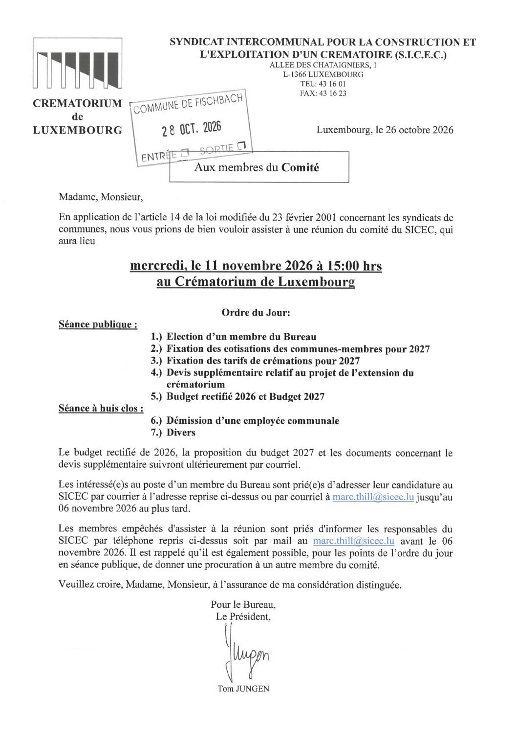 SICEC - séance publique du 11 novembre 2026